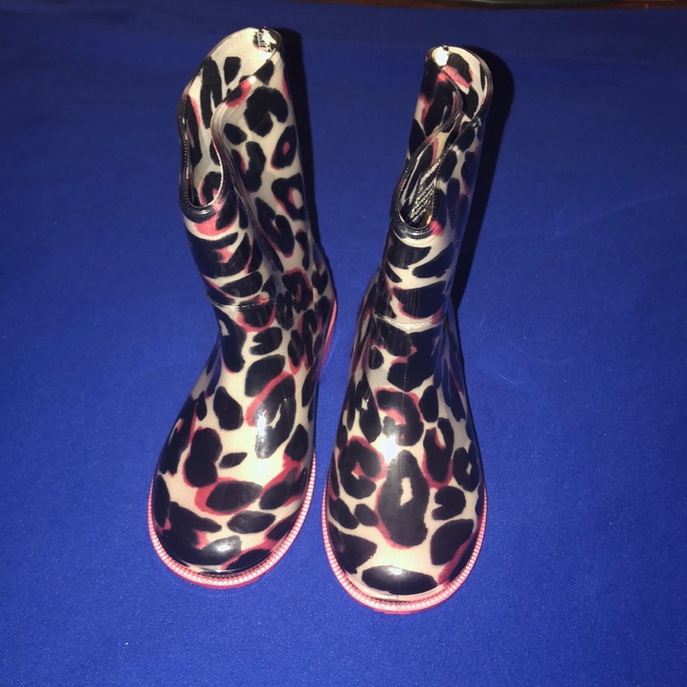 Animal print rain boots